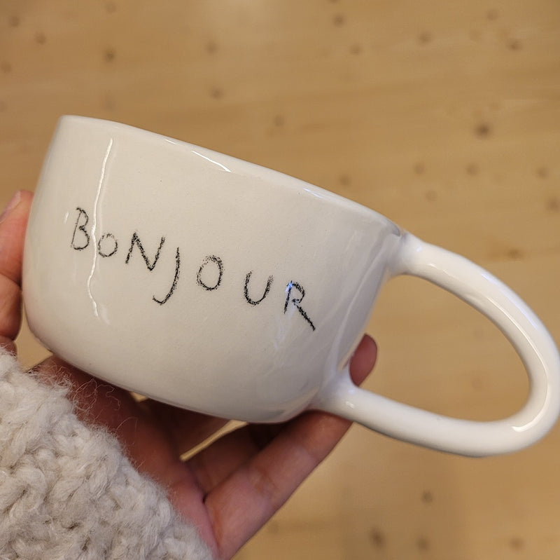 Tasse glossy weiß BONJOUR | Terraceramica