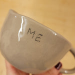 Tasse grey glossy YOU / ME | Terraceramica