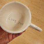 Tasse glossy weiß Dots LOVE YOU| Terraceramica