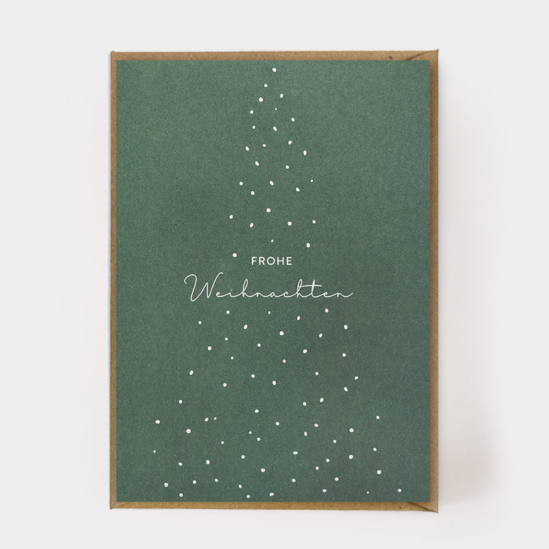 Folding card with envelope "Christmas tree in the snow"