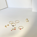 Herzohrringe (mohnrot)