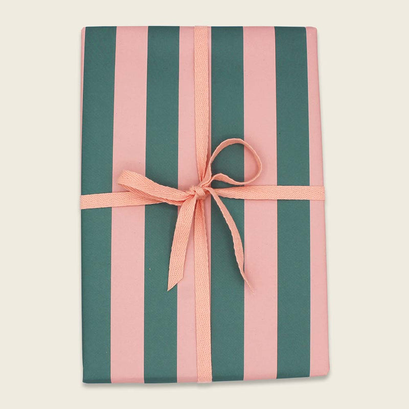 Geschenkpapier Streifen, rosa/grün