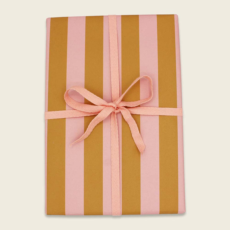 Geschenkpapier Streifen, rose/gelb