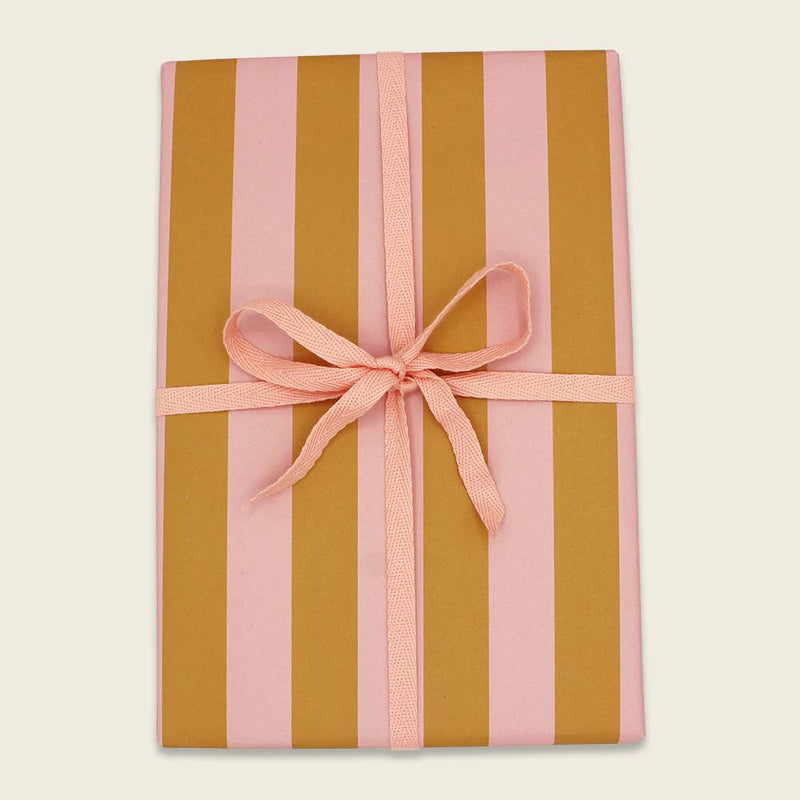 Geschenkpapier Streifen, rosa/gelb