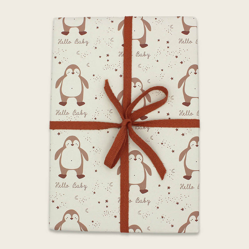 Geschenkpapier Pinguine, rosé