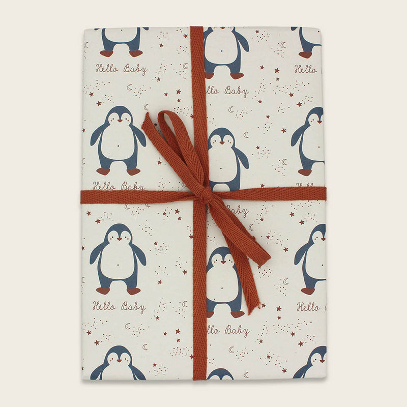 Geschenkpapier Pinguine, blau