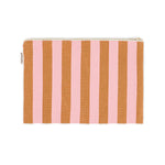 Pouch L - Karamell/Erdbeere gestreift