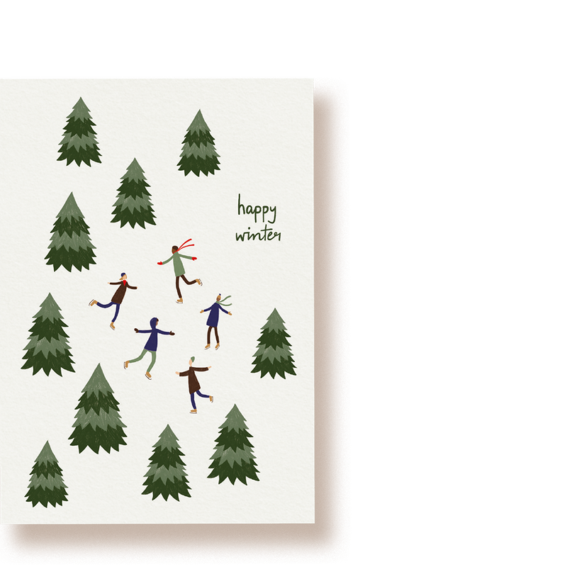 Happy Winter Green | Postkarte