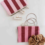 Pouch S Brick/Pink gestreift