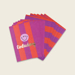 Einladungskarten-Set  – Stripes violett/koralle/flieder