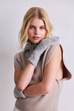 Alpaka-Fäustlinge - Blizzard Grau