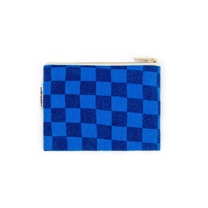 Pouch S - Blau/Marineblau kariert