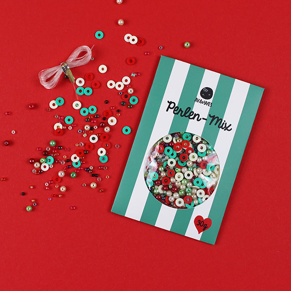 Perlenset rot/mint