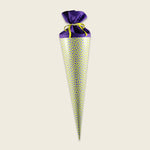 Schultüte Herzen flieder/neongelb 70 cm