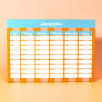 Stundenplan orange/rosa/hellblau