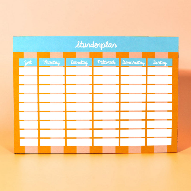 Stundenplan orange/rosa/hellblau