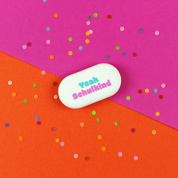 Radiergummi YEAH Schulkind blau-pink