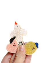 Aufnäher SET Zitrone, Herz, Vogel