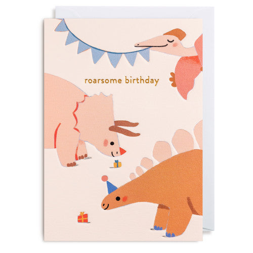 Grußkarte "Roarsome Birthday" Dinos