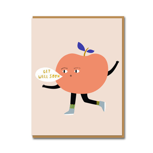 Grußkarte "Get Well Soon" Apfel