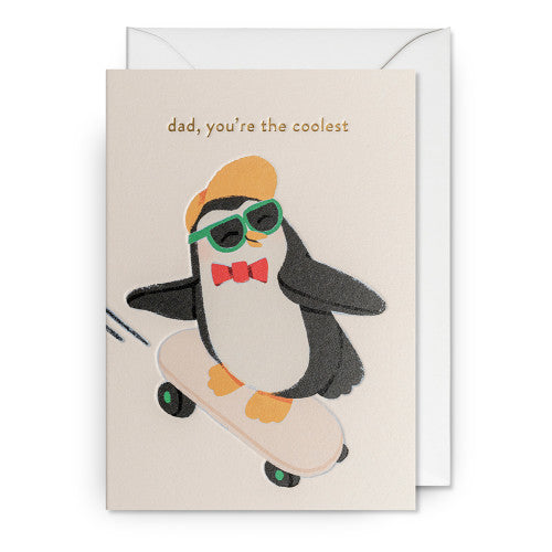 Grußkarte "DAD You're The Coolest" Pinguin