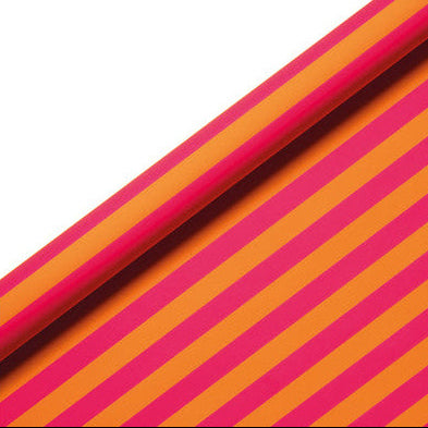 Geschenkpapier Rolle gestreift pink/orange