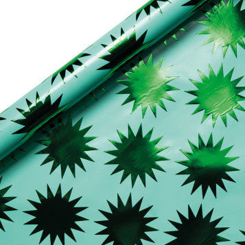 Geschenkpapiert grün mit Sternen