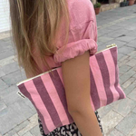 Pouch L -  Burgunderrot-Blassrosa