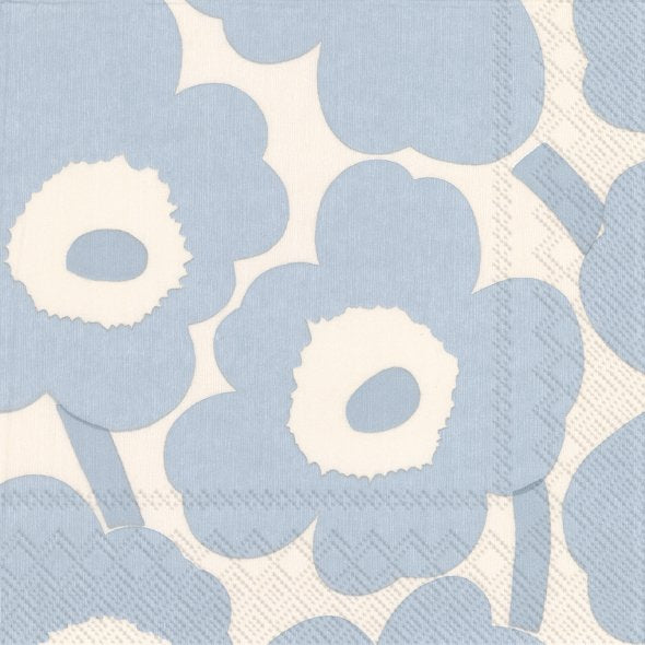 Napkins "UNIKKO cream light blue" 25x25cm