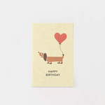 Mini Postkarte DACKEL Geburtstag