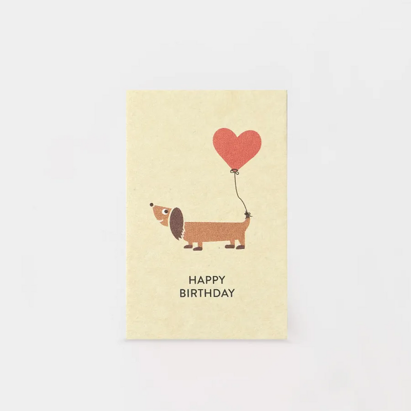 Mini Postkarte DACKEL Geburtstag
