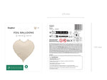 Folienballon Herz 45cm - Hellbeige