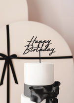 Happy Birthday - Cake Topper - Schwarz