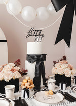 Happy Birthday - Cake Topper - Schwarz