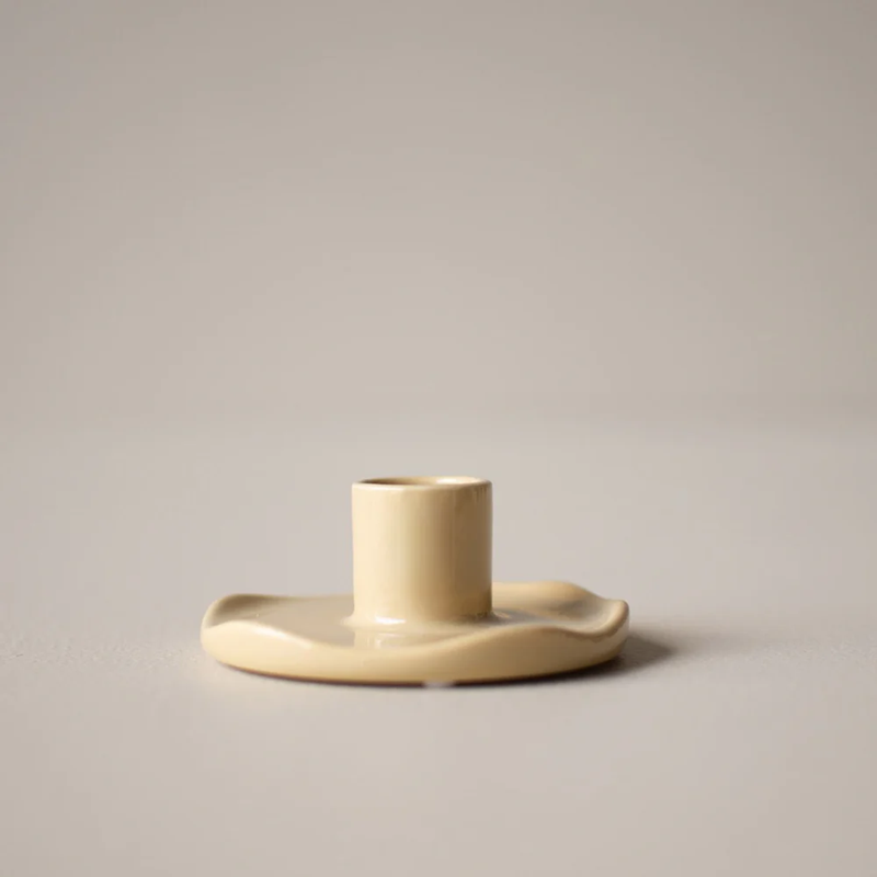 Kerzenständer Wave - shiny yellow