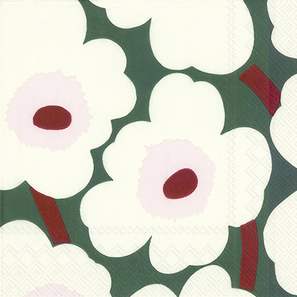 Servietten "UNIKKO green cream" 33x33cm