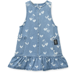 bedrucktes Denim Kleid ANGELICA mit Rüschen