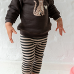 Babyleggings in grau beige-gestreift