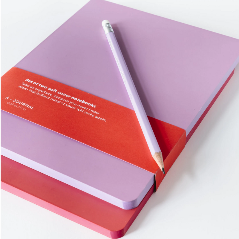 Softcover Notizbuch – Coral + Lilac 2er SET