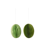 Paper Eggs Swirl Sage S S/2pcs