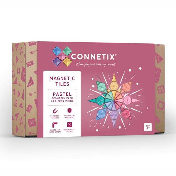 40 Piece Pastel Geometry Pack EU | Connetix