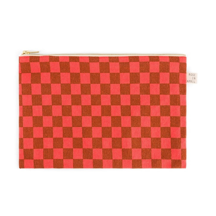 Pouch L - Coral &amp; Caramel