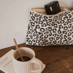 Pouch L -  Grau/Beige & Leo