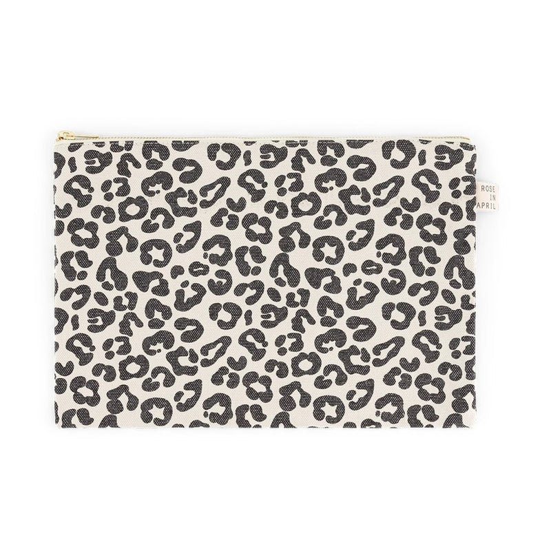 Pouch L -  Grau/Beige & Leo