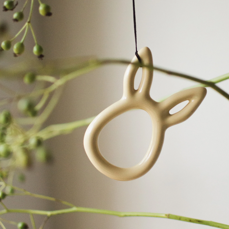 Oster-Ornamente Sprinkle Rabbit - shiny yellow