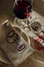 Stoffserviette Rotweinglas