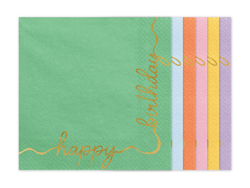 Partyservietten HAPPY BIRTHDAY bunt