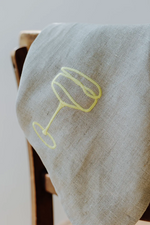 Stoffserviette Schaumweinglas