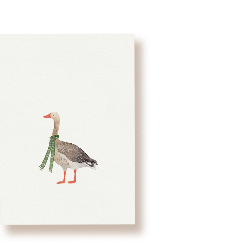 Gans mit Schal | Postkarte