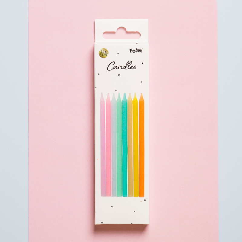 Geburtstagskerzen - PASTELL 24 Stück